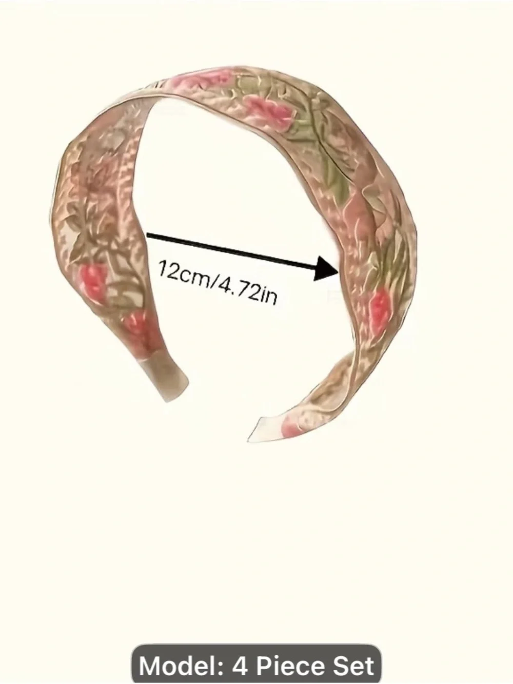 4PCS Floral Embroidered Padded Headband-summer super fairy high Top Country